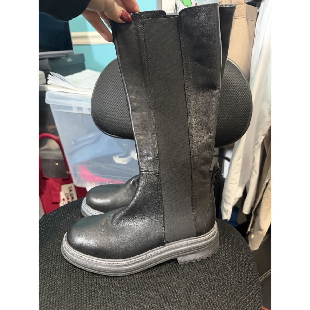 Emanuele Crasto Tall Black Womens Boots‎ Size 38